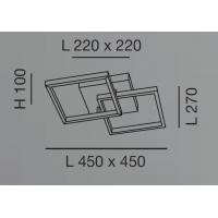 Fabas 3394-22-282 Bard Wall Lamp Doble Square Small Anthracite