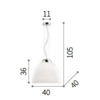 Ideal Lux 001814 Tolomeo SP1 Suspension Lamp D40 White