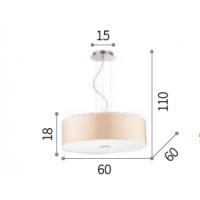 Ideal Lux 103242 Woody SP5 Pendant Lamp White