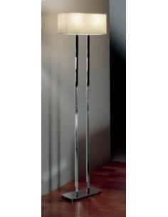 FLOOR LAMP POLISHED CHROME C/LAMPSHADE PLASTIC