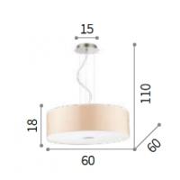 Ideal Lux 087719 Woody SP5 Pendant Lamp Wood