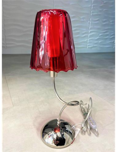 Metal Lux 231.121.04 ARIA Table Lamp Abat-Jour Red Glass
