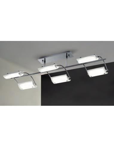 CEILING LIGHT POLISHED CHROME C/VETRI SATINATI
