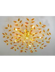 AFFRALUX 2089 ORO Crystallivs Ceiling Lamp Gold Amber 10L