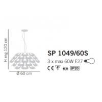 Sillux SP 1049/60S Palma Lampadario a Sospensione Cromo 3xE27