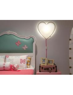 BUOKIDS SFLACO01 SOFTLIGHT Applique cuore con cuciture rosa 2