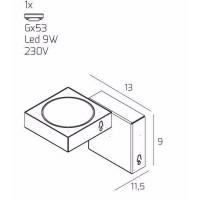 TOP LIGHT 1183A-BI UP Applique Wall lamp Gx53 White