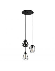 Eglo DISTAFF 43582 Suspension lamp - 3 x E27 - Metal structure / black finish