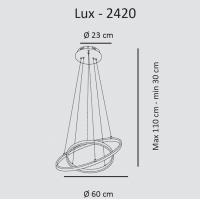 Sikrea LUX 2420 - Lampadario a sospensione con Led integrato 60W 6120 LM 4000K