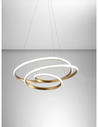 Gea Luce DIVA DIVAS/G/O Lampadario a sospensione Led integrato oro spazzolato