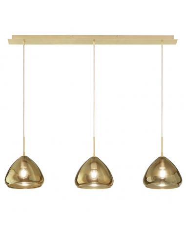 Fabas - GLOW 3667-48-118 Suspension lamp Glass 3 x E27 Brass Color