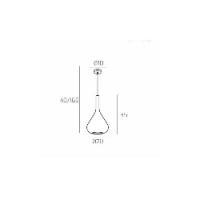 Top Light - Kona 1177CR / S1-TR Chrome suspension lamp 1 light clear glass