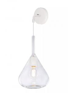 Top Light - Kona 1177 / BIA-TR Wall lamp with white base 1 Light in transparent glass