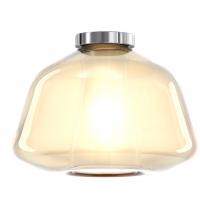 Top Light - Double Skin 1176/OS/PL1-ALPHA-AM Ceiling lamp with satin brass structure glass Amber color