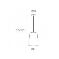 Top Light - Shaded 1164/CR/S1-CR Lampada a sospensione cromo