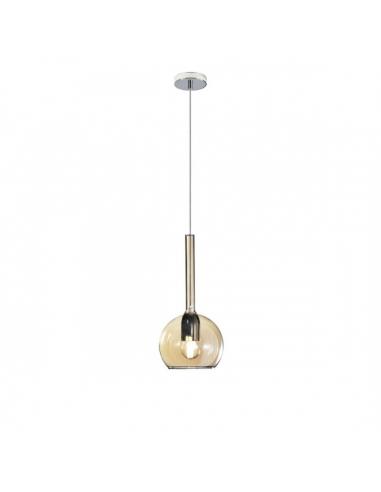 Top Light - Future 1155/CR/SG-AM Suspension lamp in chrome amber glass Ø25 cm