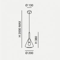Fabas - Tris 3582-40-125 Suspension lamp 1 light Amber