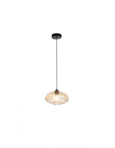 Fabas 3583-40-125 Fiordaliso Suspension lamp oval amber striped glass