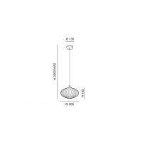 Fabas 3583-40-125 Fiordaliso Suspension lamp oval amber striped glass