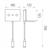 ACB Iluminacion A38360N Calma Lampada parete led flessibile mensola caricatore nero