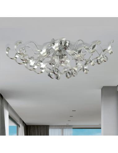 Padana Lampadari 273/PLM-FA Trudy Special Lampada da soffitto ø 65 cm Foglia Argento