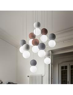 Gea Luce - Sfera SFERAS10G Lampada a sospensione 10 x G9 sfere vetro opale 2