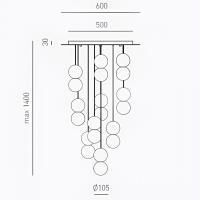 Gea Luce - Sfera SFERAS10G Suspension lamp 10 x G9 opal glass spheres