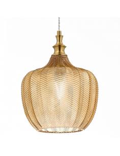 Gea Luce CLEOFES10A Cleofe Pendant lamp brass amber glass