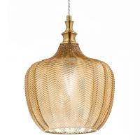 Gea Luce CLEOFES10A Cleofe Pendant lamp brass amber glass