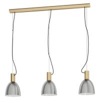 Eglo 99314 - Lebalio  Suspension Lamp 3 lights brass-bronzed base and smoked glasses