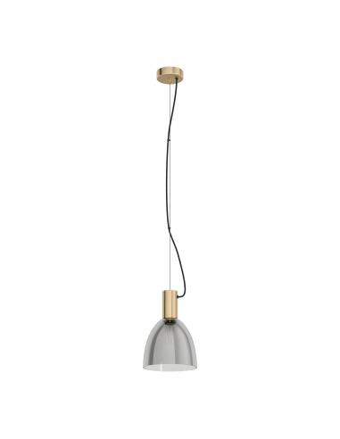 Eglo 99313 - Lebalio Suspension lamp burnished base and smoked glass