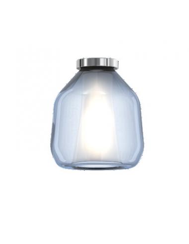 Top Light - Double Skin 1176/CR/PL1-BETA-BL Ceiling lamp with chrome structure BLUE glass