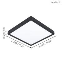 Eglo 99257 - Fueva 5 Ceiling Lamp 28,5cm Integrated Led 4000K black