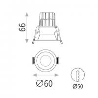 ACB Iluminacion E3771210B Kidal Recessed spotlight White 6cm LED 4000K