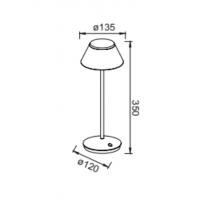 Mantra 7988 K5 Lampada da tavolo ricaricabile bianca