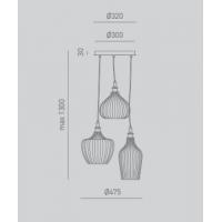 Gea Luce CLEOFES3B Cleofe Lampadario a sospensione 3 luci vetro bianco