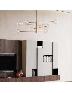 Ideal Lux 275215 Equinoxe SP8 Pendant Ceiling Lamp 8 lights brass spheres 2