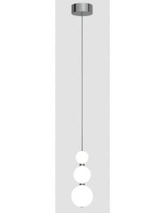 Illuminati MD21001033-1ACHR Pearl Suspension lamp chrome necklace 3 led glass spheres
