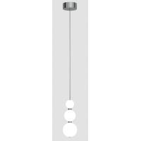 Illuminati MD21001033-1ACHR Pearl Suspension lamp chrome necklace 3 led glass spheres
