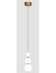 Illuminati MD21001033-1AGOL Pearl Suspension lamp gold necklace 3 led glass spheres
