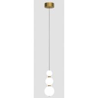 Illuminati MD21001033-1AGOL Perla Lampada da sospensione oro collana 3 sfere vetro led