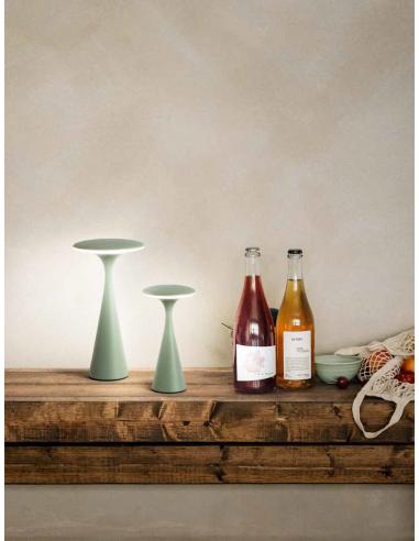 Perenz 8118 SV CT Elliot Lampada da tavolo ricaricabile led verde salvia