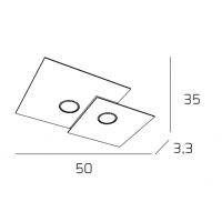 TOP LIGHT 1129/PL2 R-SA Plate Ceiling lamp sand 2 lights