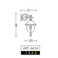 Moretti Luce - Romantica 641A.1 Lampada da parete Nero cappello Rame