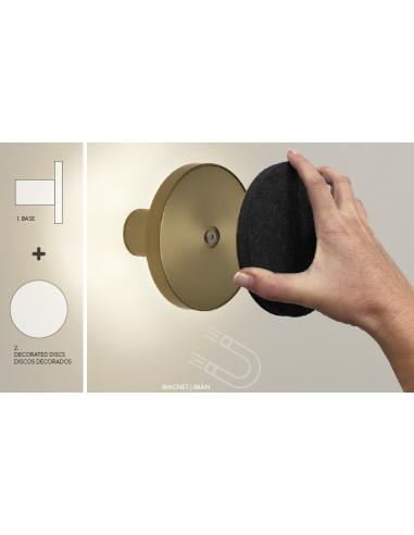 ACB Iluminacion A3975100OSP Chamaleon Wall lamp light base gold decorative discs