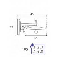 Moretti Luce - Toscana 190A.1 Outdoor wall lamp Black plate