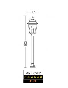 Moretti Luce - 59R2.3 Lampada da terra tradizionale per esterni nero e argento