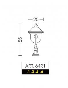 Moretti Luce - 64R1.4 Serie 640 Lampada da terra per esterno nero/verde