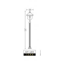 Moretti Luce - 64R3.6 Lampada da terra tradizionale per esterni nero/ramato