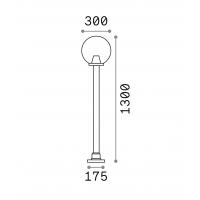 Ideal Lux 187525 Classic Globe outdoor Floor lamp pole h130 white sphere